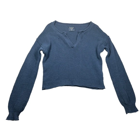 Abercrombie & Fitch Sweater Dark Navy Blue V-Neck Women Size XS - Picture 1 of 7